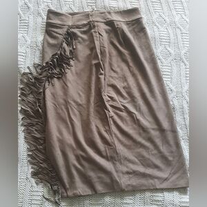 Elegant Brown Fringe Skirt